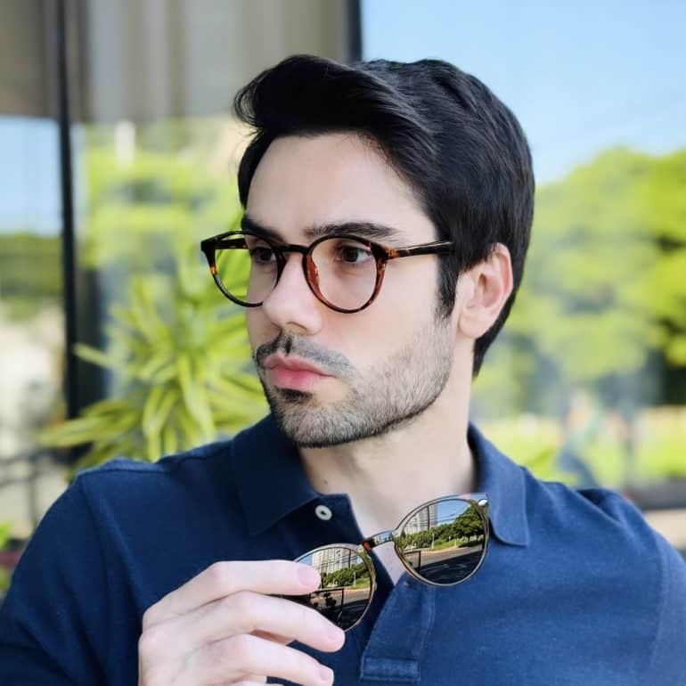 safine com br oculos 2 em 1 clip on masculino redondo tartaruga paulo 2