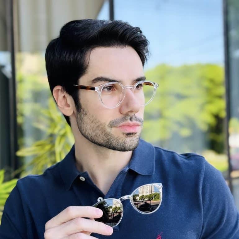 safine com br oculos 2 em 1 clip on masculino redondo transparente paulo 1