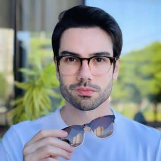 safine com br oculos 2 em 1 clip on quadrado tartaruga e marrom bruno