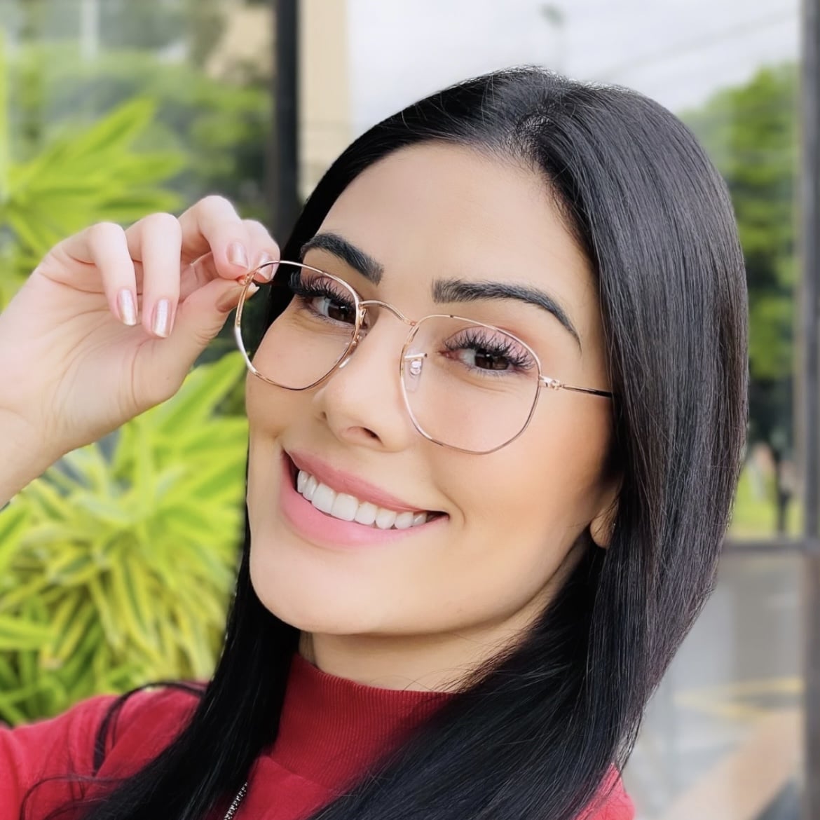safine com br oculos de grau feminino hexagonal rose raquel