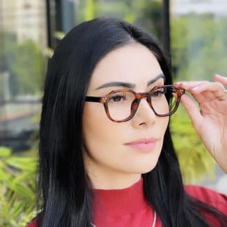 safine com br oculos de grau feminino hexagonal tartaruga silvia 4