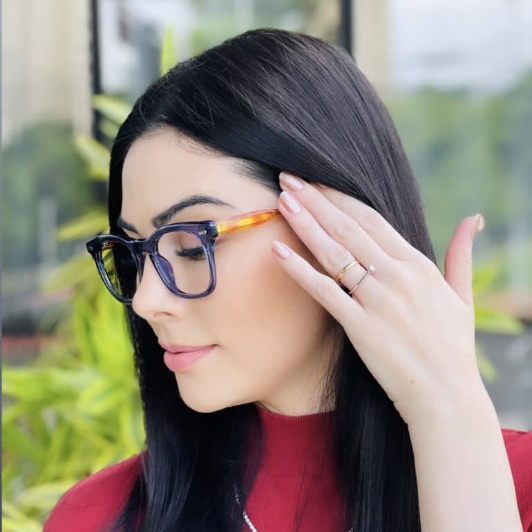 safine com br oculos de grau feminino quadrado azul alane 3