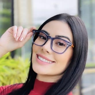 safine com br oculos de grau feminino quadrado azul alane
