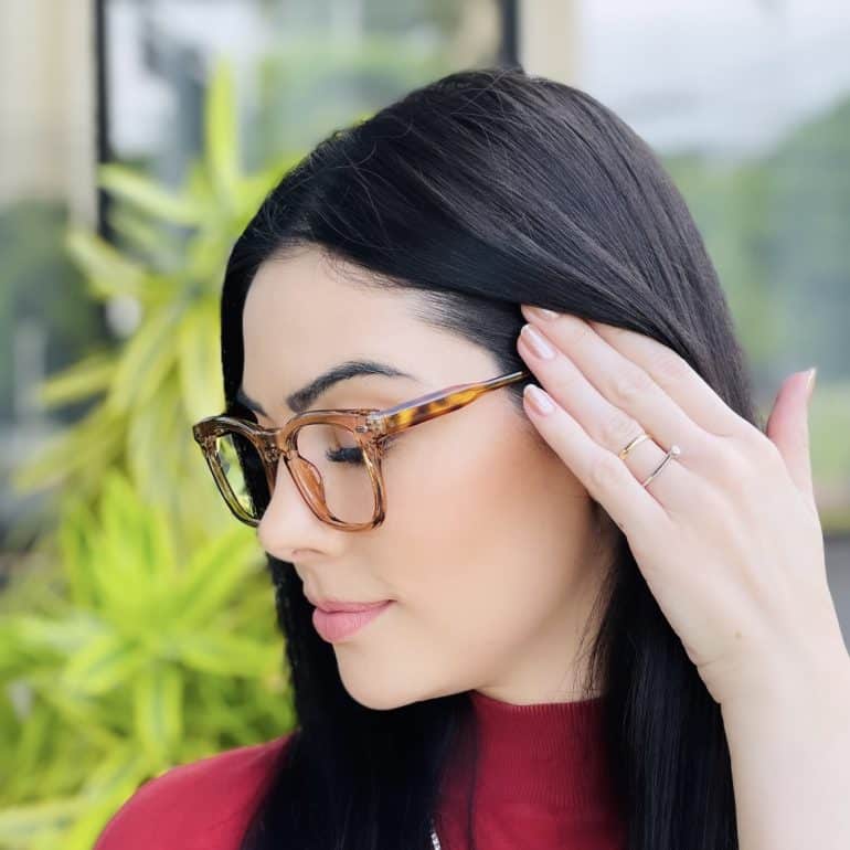 safine com br oculos de grau feminino quadrado marrom alane 4