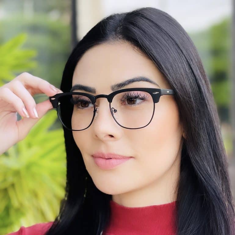 safine com br oculos de grau feminino quadrado preto milena 1