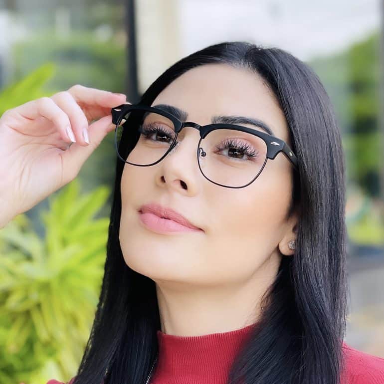 safine com br oculos de grau feminino quadrado preto milena 2