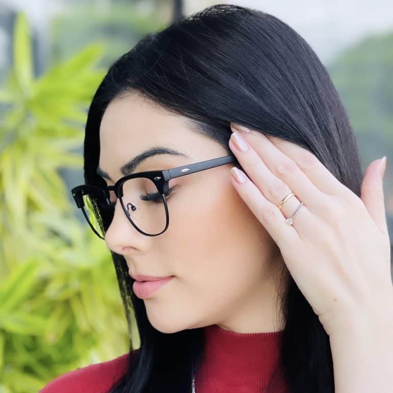 safine com br oculos de grau feminino quadrado preto milena 3