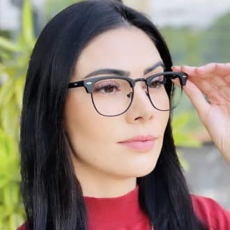 safine com br oculos de grau feminino quadrado preto milena 4
