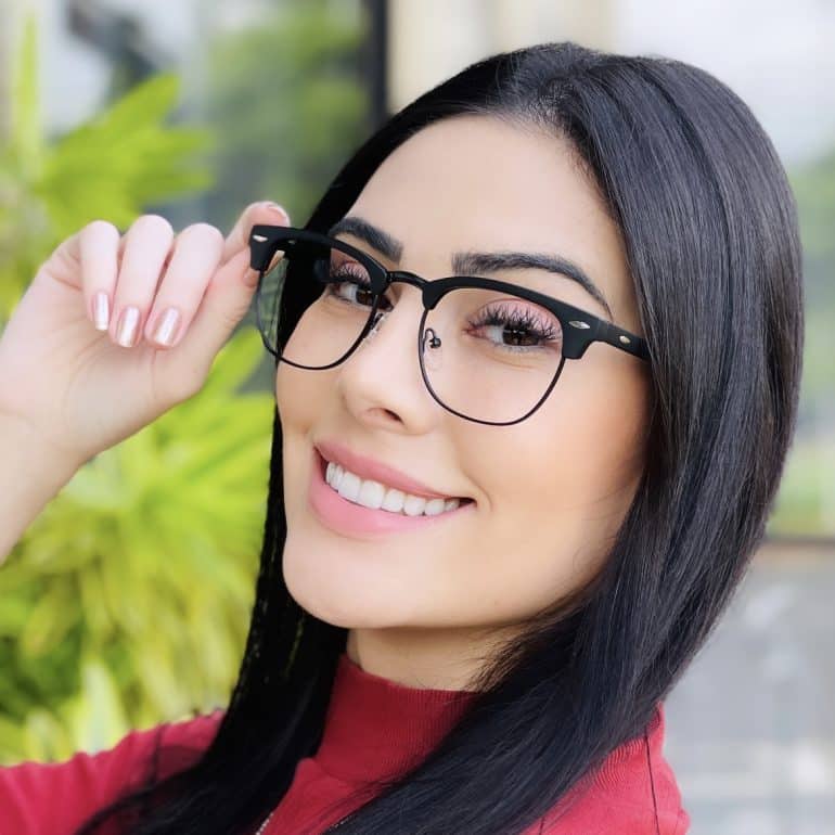 safine com br oculos de grau feminino quadrado preto milena