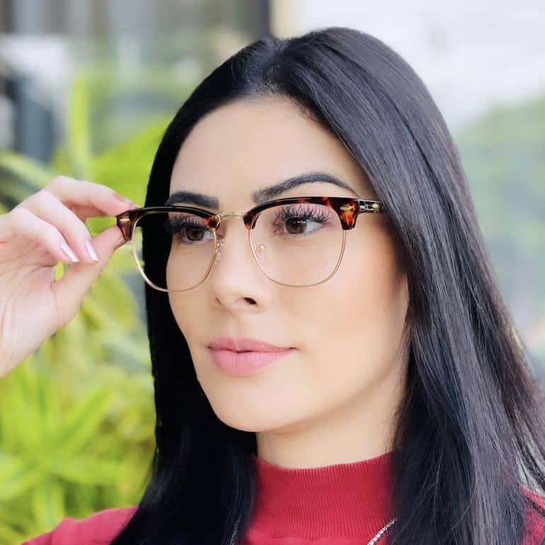 safine com br oculos de grau feminino quadrado tartaruga milena 4