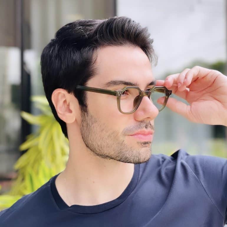 safine com br oculos de grau masculino hexagonal verde liam 2