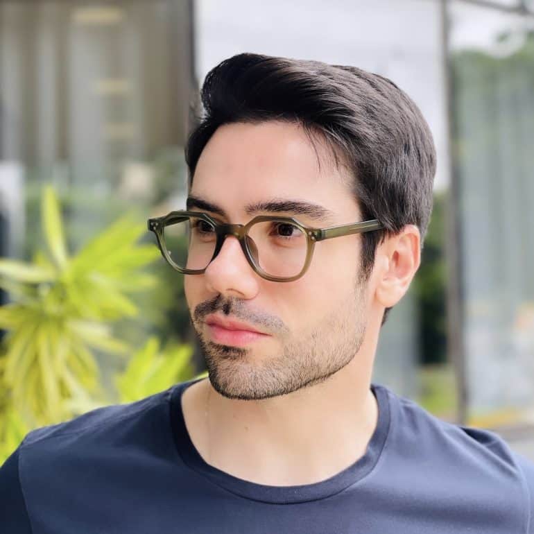 safine com br oculos de grau masculino hexagonal verde liam 3