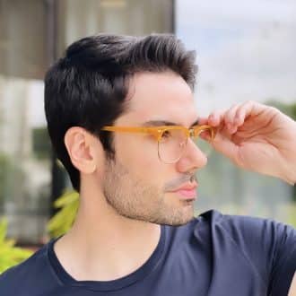 safine com br oculos de grau masculino quadrado caramelo marco 2