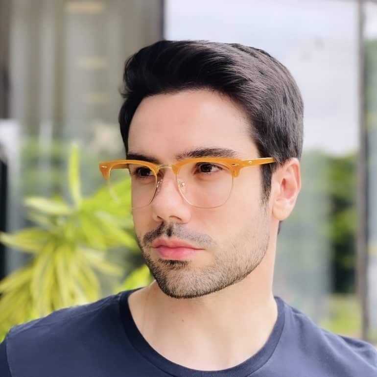 safine com br oculos de grau masculino quadrado caramelo marco 3