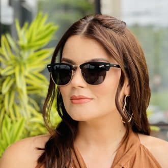safine com br oculos de sol feminino quadrado preto e dourado club 3