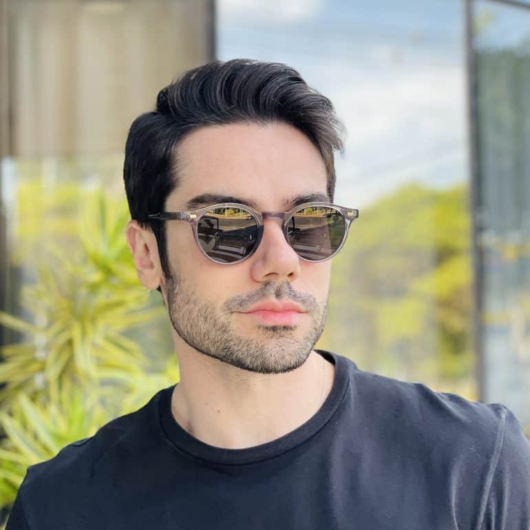 safine com br oculos de sol masculino redondo cinza vicente