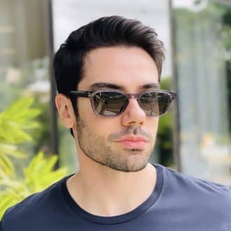 safine com br oculos de sol masculino retangular cinza peter