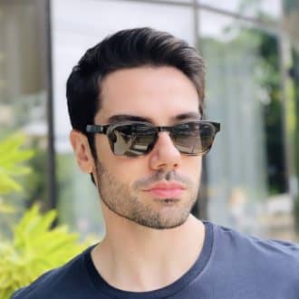 safine com br oculos de sol masculino retangular preto e tartaruga peter 4