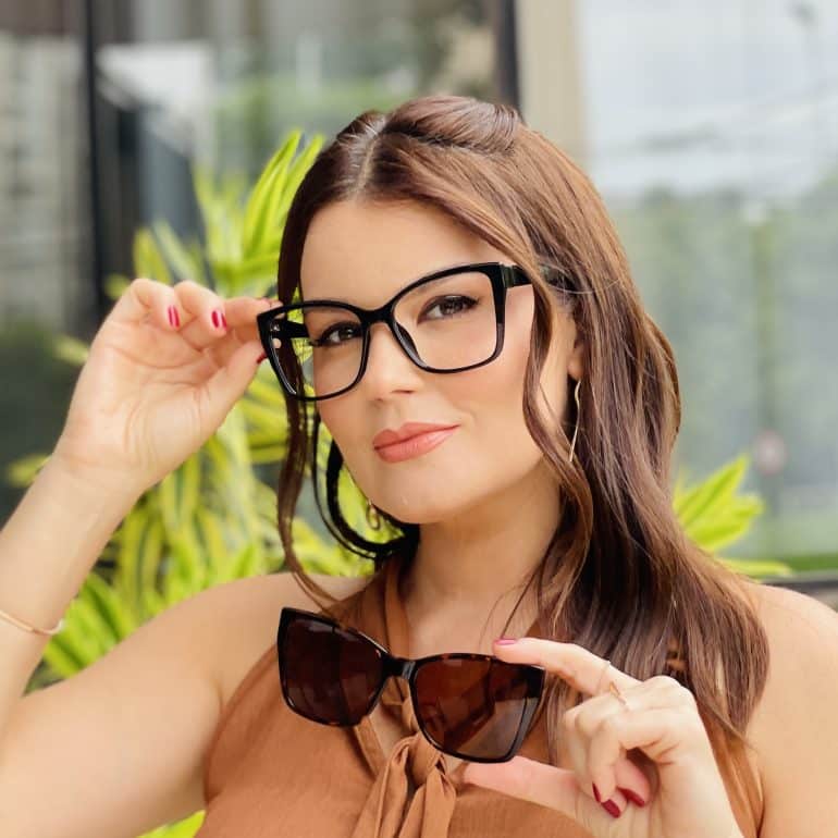 safine com br oculos feminino 2 em 1 clip on gatinho tartaruga e preto thaila 8