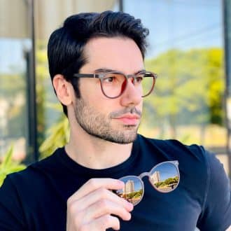 safine com br oculos 2 em 1 clip on masculino redondo marrom arthur 1