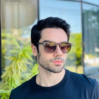 safine com br oculos 2 em 1 clip on masculino redondo marrom arthur