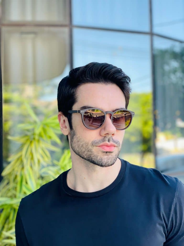 safine com br oculos 2 em 1 clip on masculino redondo marrom arthur