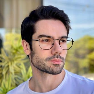 safine com br oculos de grau masculino hexagonal preto tales 2