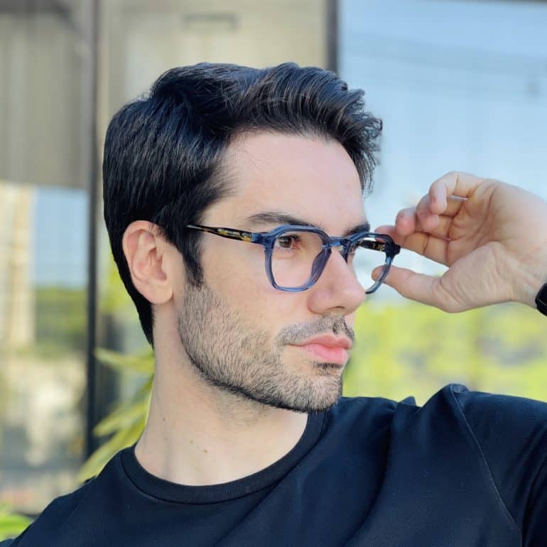 safine com br oculos de grau masculino quadrado azul martin 2