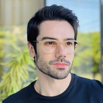 safine com br oculos de grau masculino quadrado marrom claro martin 1