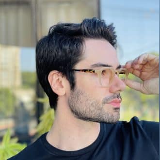 safine com br oculos de grau masculino quadrado marrom claro martin 2