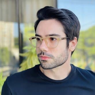 safine com br oculos de grau masculino quadrado marrom claro martin 3