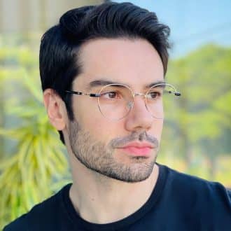 safine com br oculos de grau masculino redondo prata roger 2