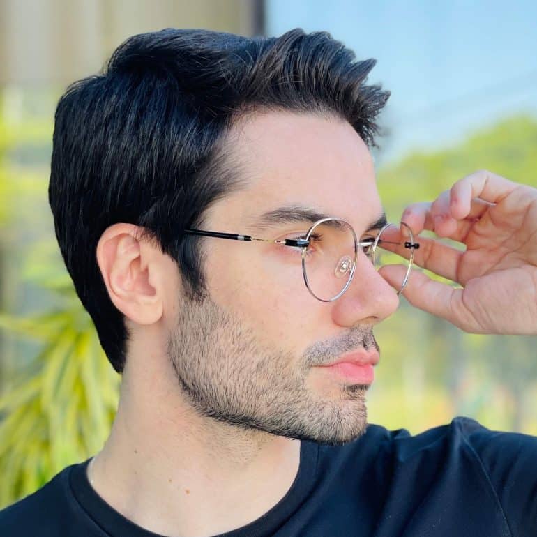 safine com br oculos de grau masculino redondo prata roger 3