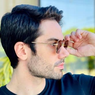 safine com br oculos de sol masculino hexagonal marrom thales 1