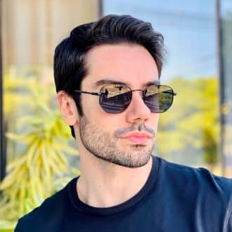 safine com br oculos de sol masculino hexagonal preto thales 1