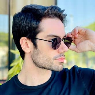 safine com br oculos de sol masculino hexagonal preto thales 3
