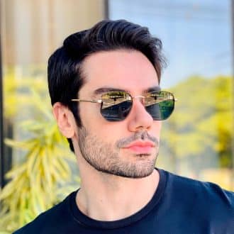 safine com br oculos de sol masculino hexagonal verde thales 1