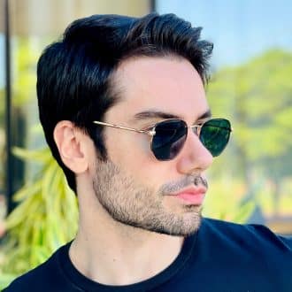 safine com br oculos de sol masculino hexagonal verde thales 2