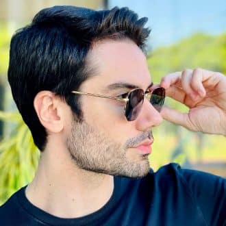 safine com br oculos de sol masculino hexagonal verde thales 3