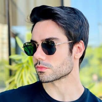 safine com br oculos de sol masculino hexagonal verde thales 4