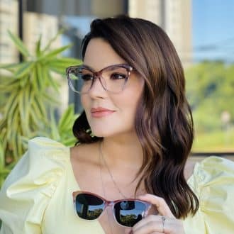 safine com br oculos feminino 2 em 1 clip on gatinho rose transparente tayla 2
