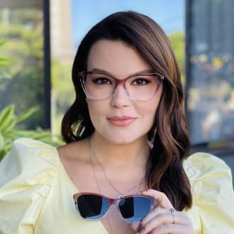 safine com br oculos feminino 2 em 1 clip on gatinho rose transparente tayla