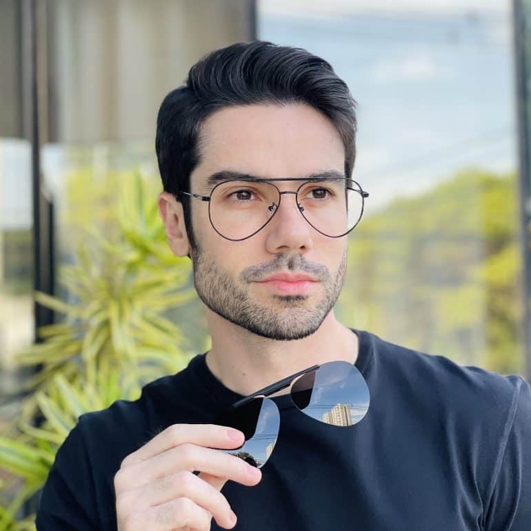 safine com br oculos 2 em 1 clip on masculino aviador preto fosco vitor 1