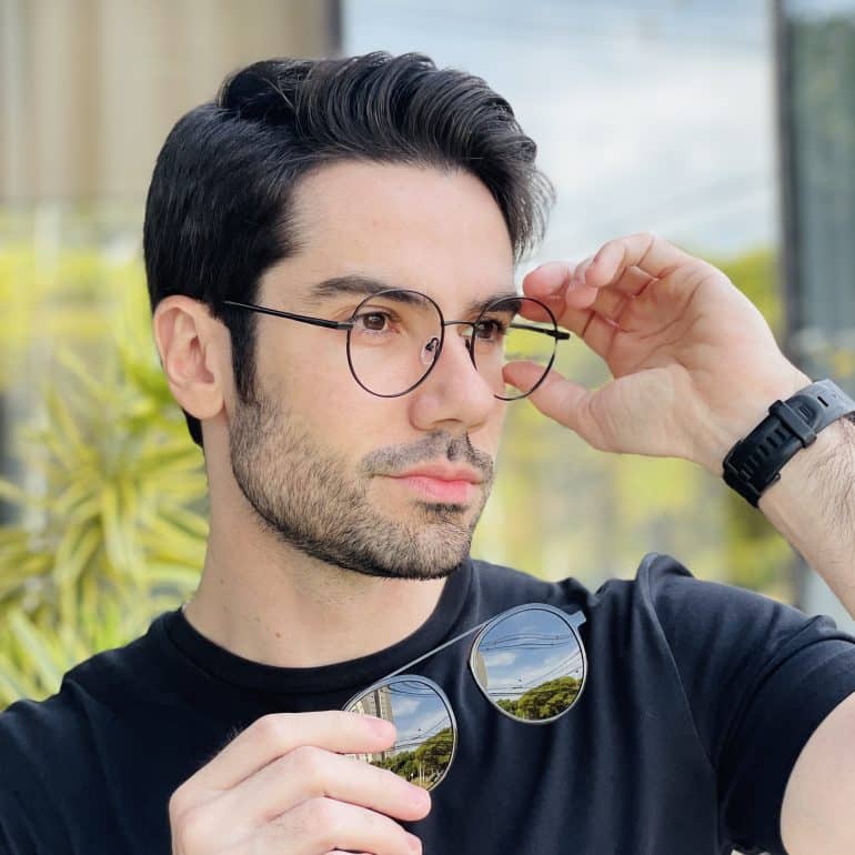 safine com br oculos 2 em 1 clip on masculino redondo preto otavio 2