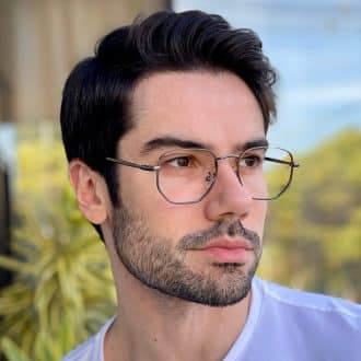 safine com br oculos de grau masculino hexagonal grafite tales 1
