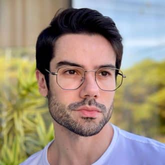 safine com br oculos de grau masculino hexagonal grafite tales 2