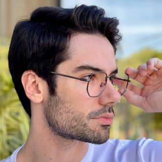 safine com br oculos de grau masculino hexagonal grafite tales