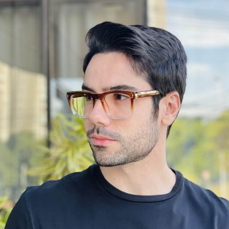 safine com br oculos de grau masculino quadrado marrom kevin 2 0 3