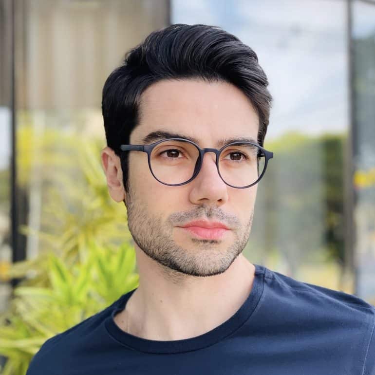 safine com br oculos de grau masculino redondo azul zeca 1