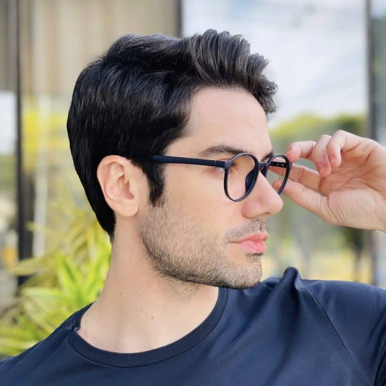 safine com br oculos de grau masculino redondo azul zeca 2